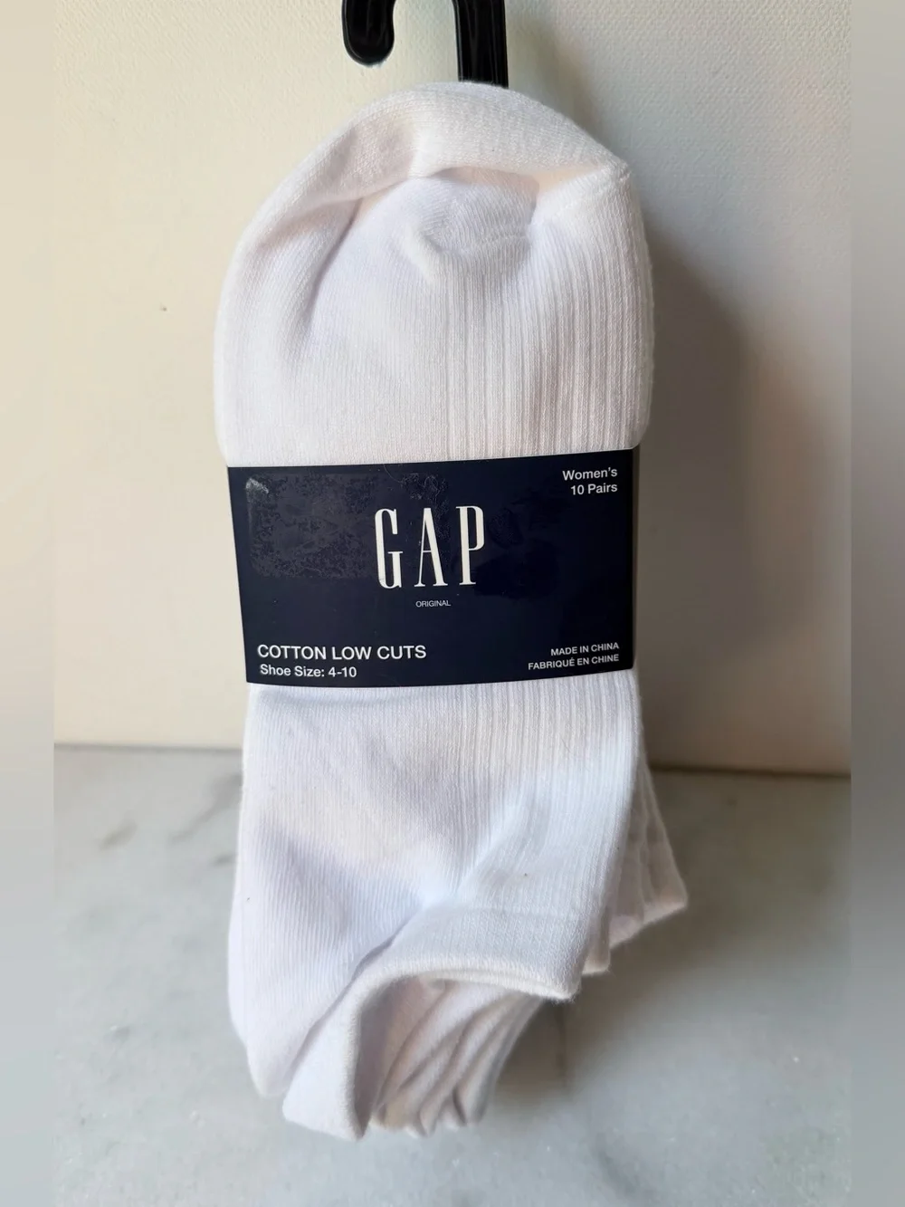 GAP Women's White Cotton Low Cut Socks - 10 Pack
